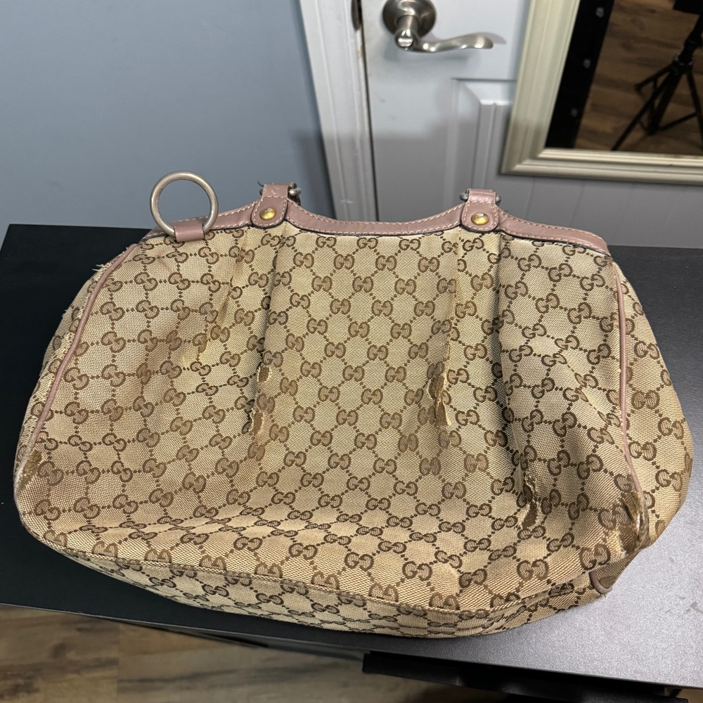 GUCCI CHAINS CANVAS TOTE BAG